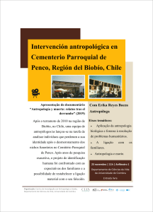 Palestra “Intervención antropológica en Cementerio Parroquial de Penco, Región del Biobío, Chile”
