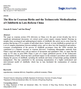 Gonçalo Santos, lidera estudo internacional que apresenta uma análise alternativa sobre o fenómeno da alta taxa de cesarianas na China