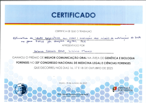 Helena Correia Dias e Licínio Manco receberam o prémio de melhor comunicação oral